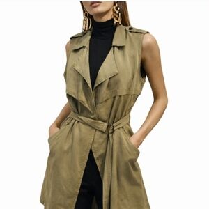 Bershka | Trench Vest Olive Green Size Medium